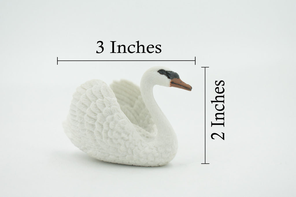 Bird, White Swan, Mute, Museum Quality, Hand Painted, Rubber bird, Educational, Realistic, Toy, Kids, Figure, Model, Educational, Gift,     3"      CH628 BB167
