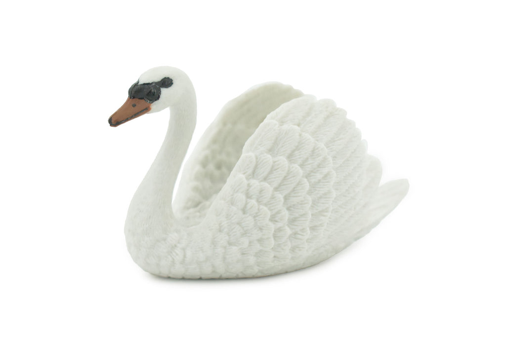 Bird, White Swan, Mute, Museum Quality, Hand Painted, Rubber bird, Educational, Realistic, Toy, Kids, Figure, Model, Educational, Gift,     3"      CH628 BB167