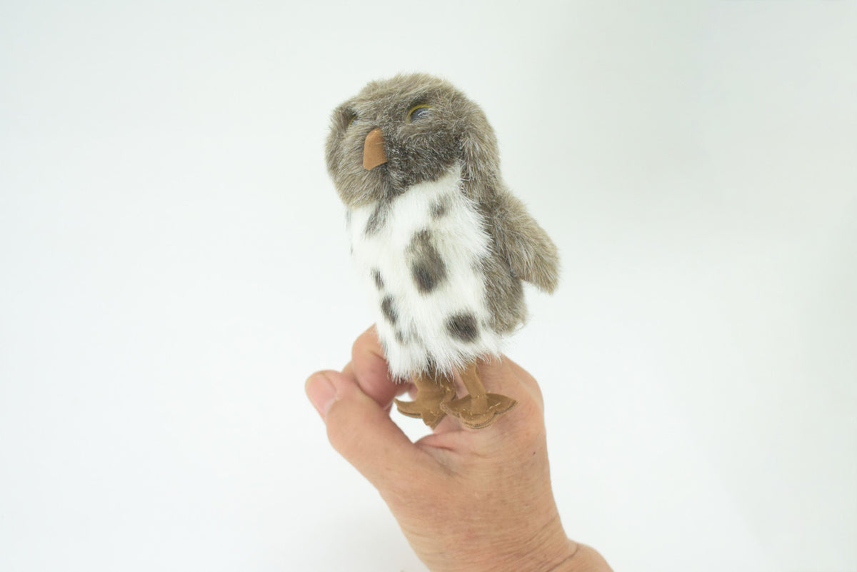 Spotted Owl Finger Puppet, Very Nice Plush Owl, Stuffed Bird, Educational, Realistic, Lifelike Model, Gift,    4"    F1816 B72