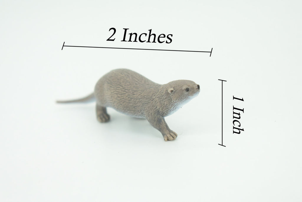 River Otter, Lontra canadensis, Hand Painted, Educational, Rubber Animal, Realistic Figure, Lifelike, Gift,    3 1/4"    SF45 B15