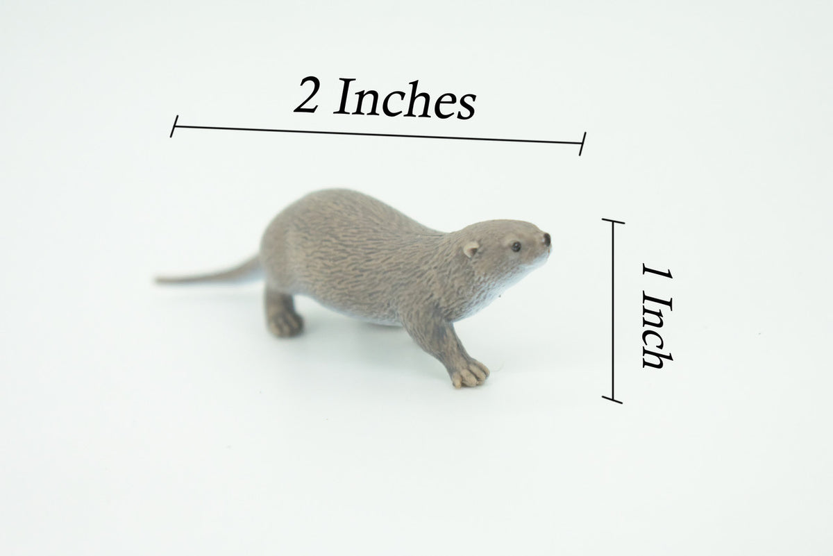 River Otter, Lontra canadensis, Hand Painted, Educational, Rubber Animal, Realistic Figure, Lifelike, Gift,    3 1/4"    SF45 B15