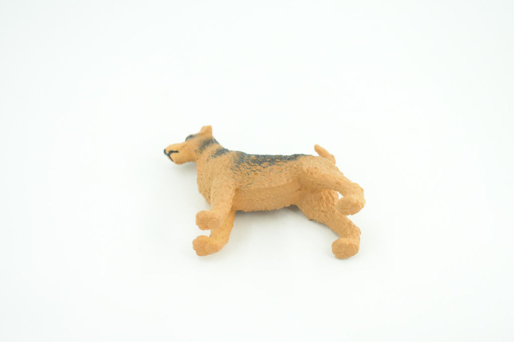 Airedale Dog, Rubber Canine, Hand Painted, Educational, Realistic,  K9, Figure, Model, Replica, Toys, Kids, Gift,    3 Inches. CH733 BB184