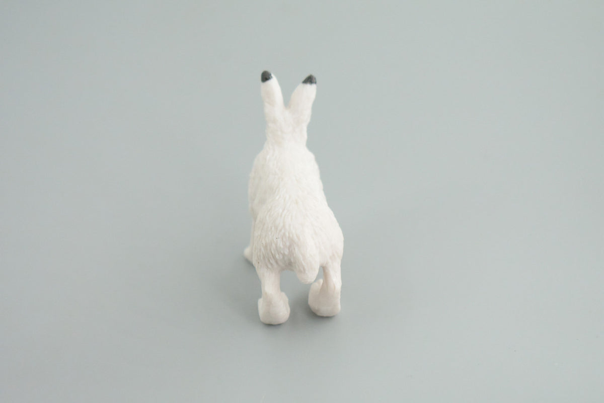 Rabbit, Arctic Hare, Hand Painted, Museum Quality, Rubber Animal, Educational, Realistic, Figure, Toy, Kids, Replica, Gift,    2 1/2 Inches.  CH876 BB199