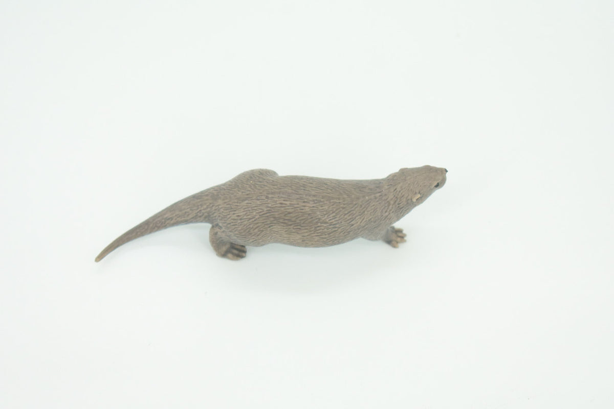 River Otter, Lontra canadensis, Hand Painted, Educational, Rubber Animal, Realistic Figure, Lifelike, Gift,    3 1/4"    SF45 B15