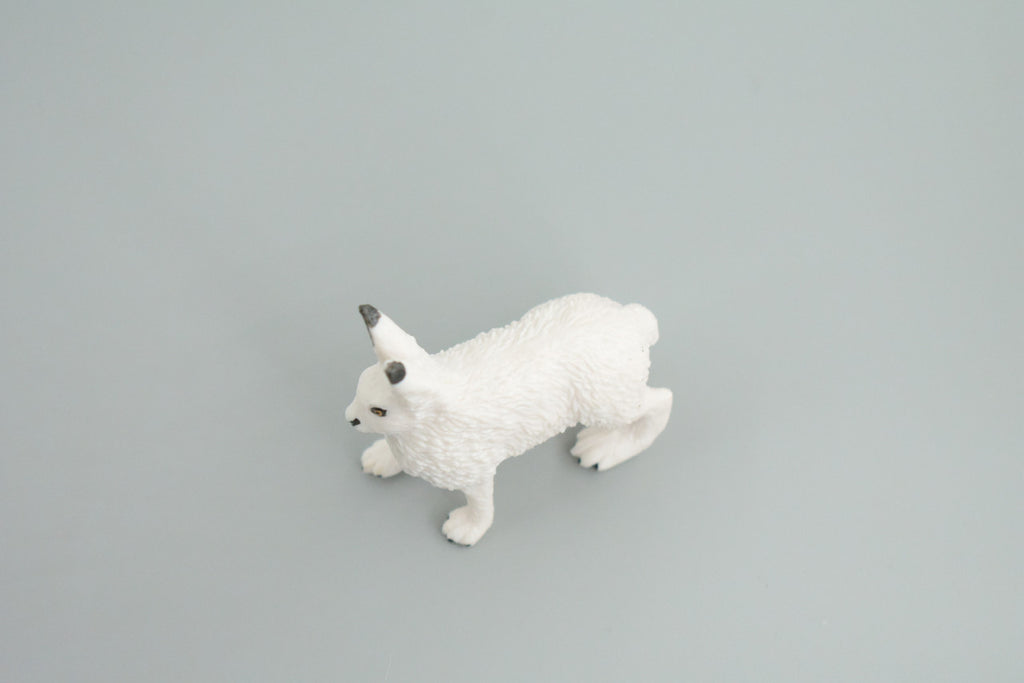 Rabbit, Arctic Hare, Hand Painted, Museum Quality, Rubber Animal, Educational, Realistic, Figure, Toy, Kids, Replica, Gift,    2 1/2 Inches.  CH876 BB199