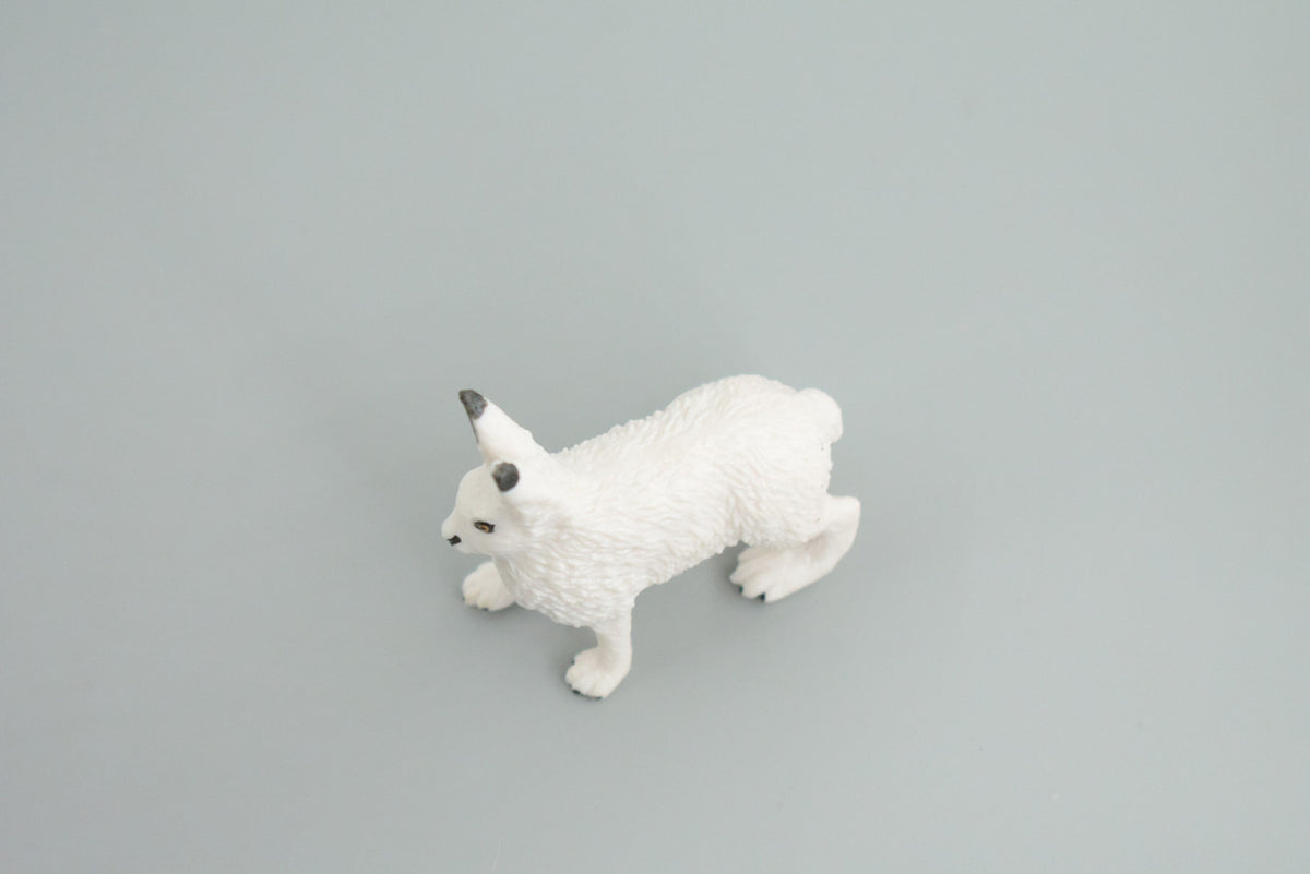 Rabbit, Arctic Hare, Hand Painted, Museum Quality, Rubber Animal, Educational, Realistic, Figure, Toy, Kids, Replica, Gift,    2 1/2 Inches.  CH876 BB199