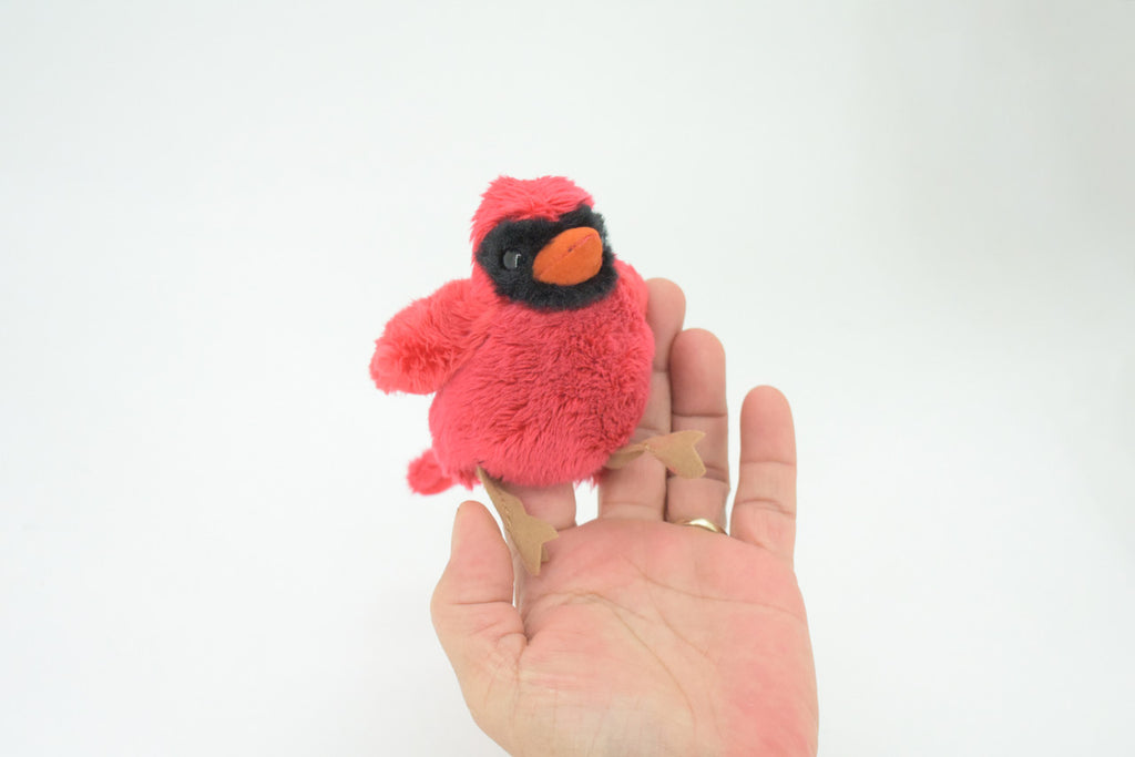Cardinal Finger Puppet, Very Nice Plush Northern Cardinal, Stuffed Bird, Educational, Realistic, Lifelike Model, Gift,    6"   FM02 B233