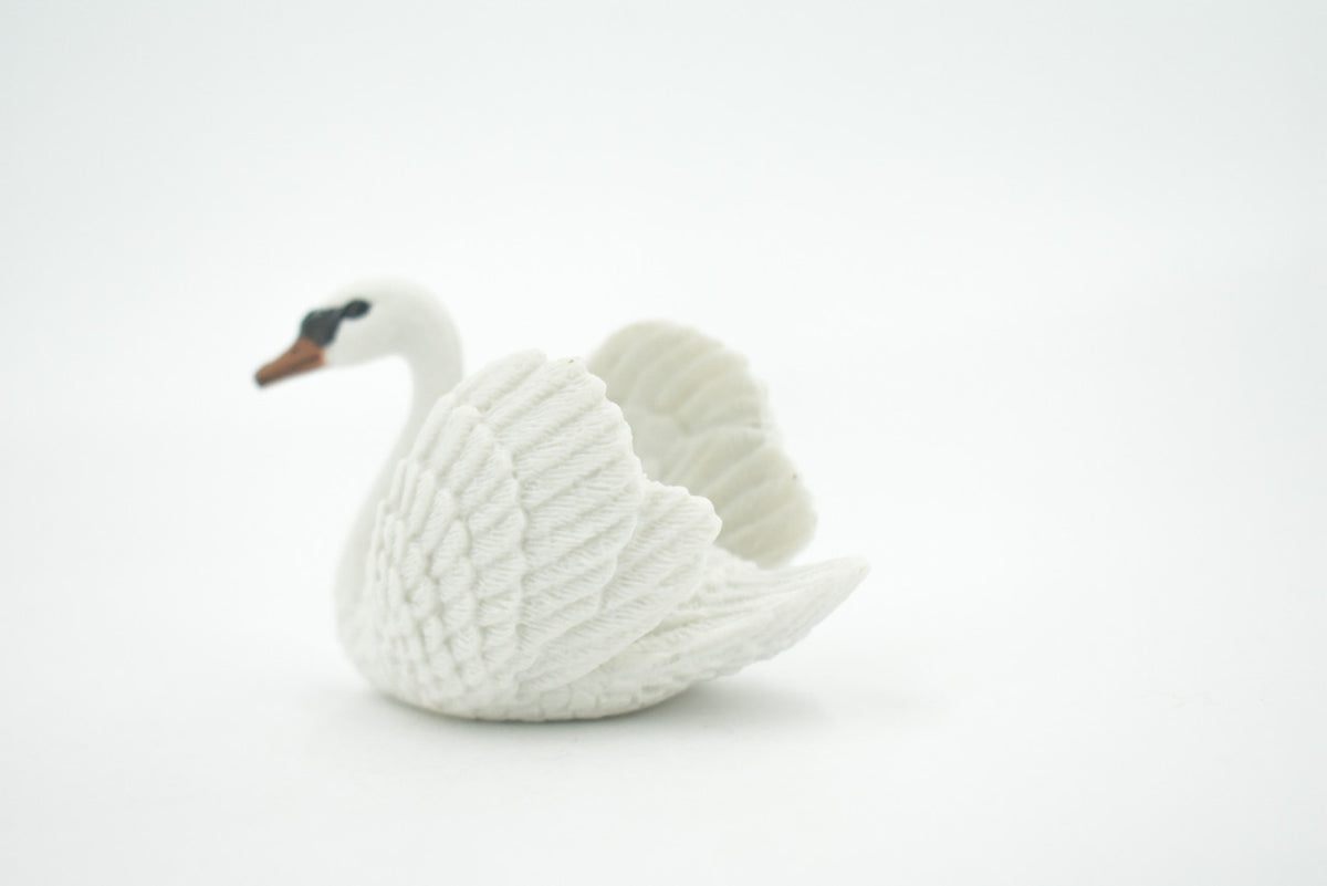 Bird, White Swan, Mute, Museum Quality, Hand Painted, Rubber bird, Educational, Realistic, Toy, Kids, Figure, Model, Educational, Gift,     3"      CH628 BB167