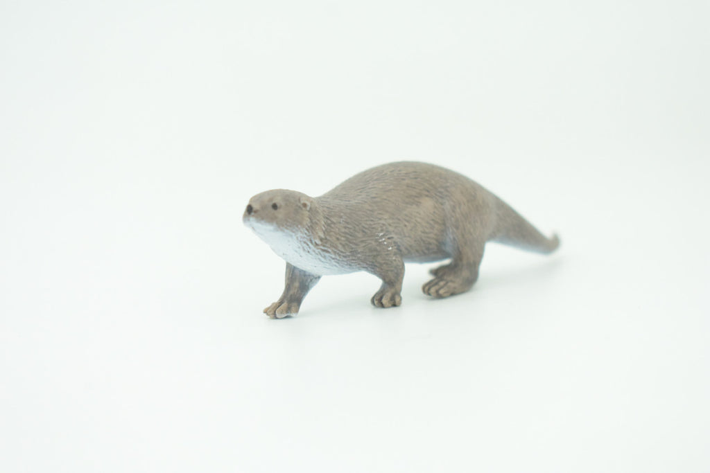 River Otter, Lontra canadensis, Hand Painted, Educational, Rubber Animal, Realistic Figure, Lifelike, Gift,    3 1/4"    SF45 B15