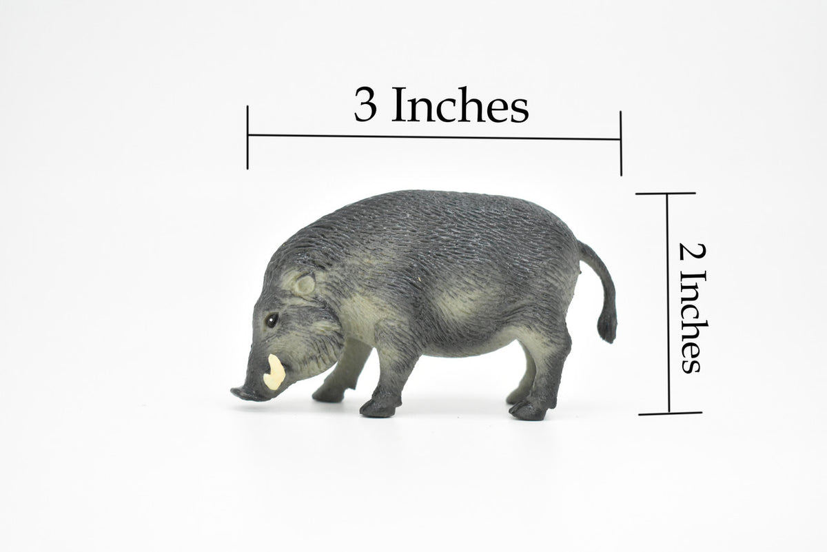 Boar, Wild Pig, Feral hog, Razorback, Javelina Pig, Very Nice Plastic Design, American Animal, Educational, Hand Painted, Diorama Figure, Lifelike Model, Toy,  3 inches. 
