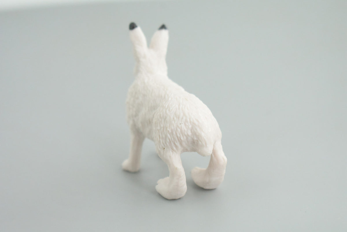Rabbit, Arctic Hare, Hand Painted, Museum Quality, Rubber Animal, Educational, Realistic, Figure, Toy, Kids, Replica, Gift,    2 1/2 Inches.  CH876 BB199