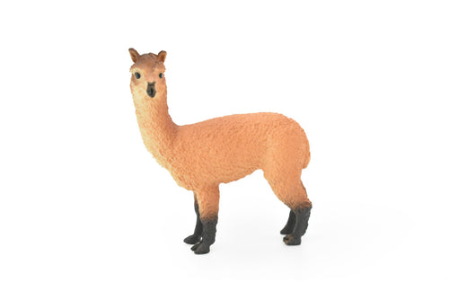 Alpaca, South American camelid, Very Realistic Hand Painted, Educational, Rubber Animal, Realistic Toy Figure, Diorama Model, Kids,  3 Inches. 