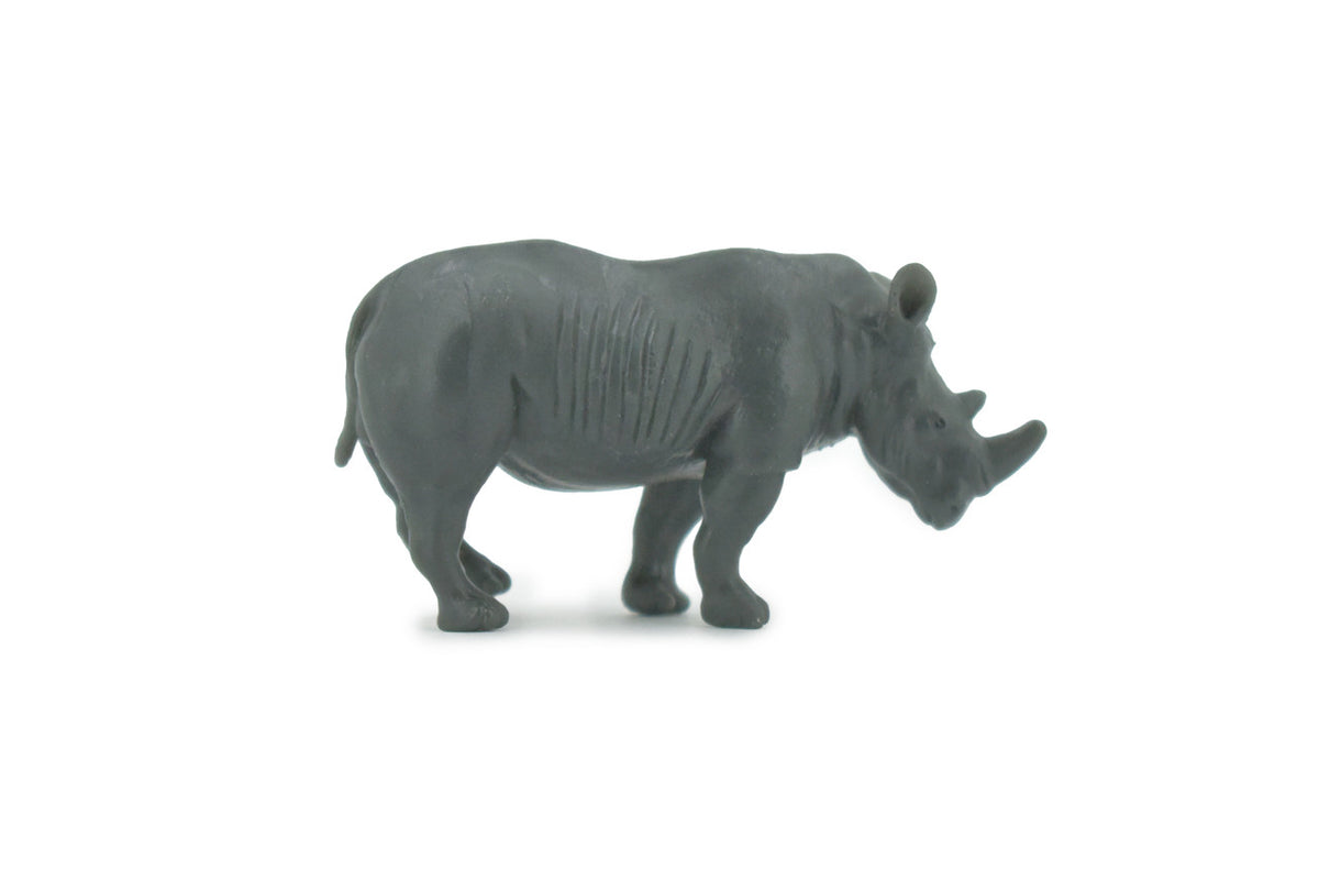 Rhinoceros, Rhino, High Quality, Hand Painted, Rubber Animal, Realistic, Figure, Model, Replica, Toy, Kids, Educational, Gift,   2 1/2"   CH529 BB158
