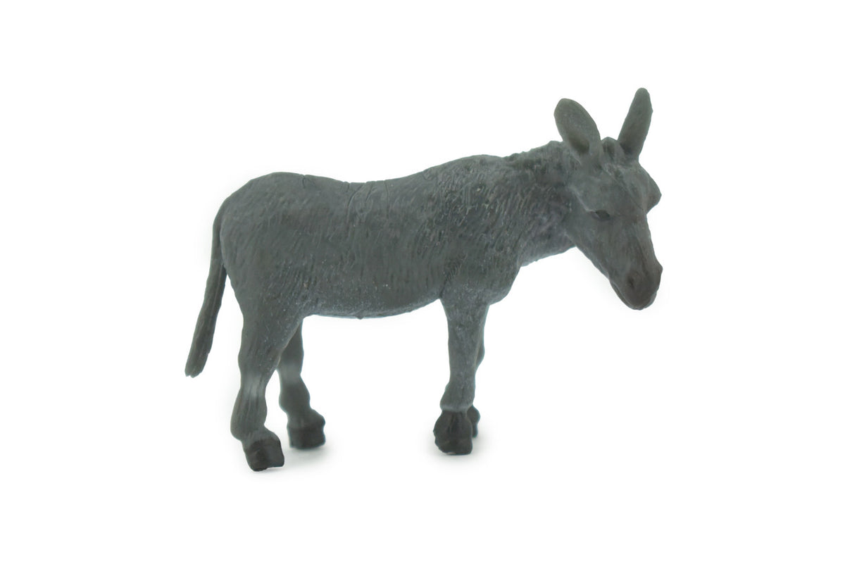 Donkey, Domesticated equine, Jackass, High Quality, Hand Painted, Rubber Animal, Realistic, Figure, Model, Toy, Kids, Educational, Gift,    2"     CH710 BB174