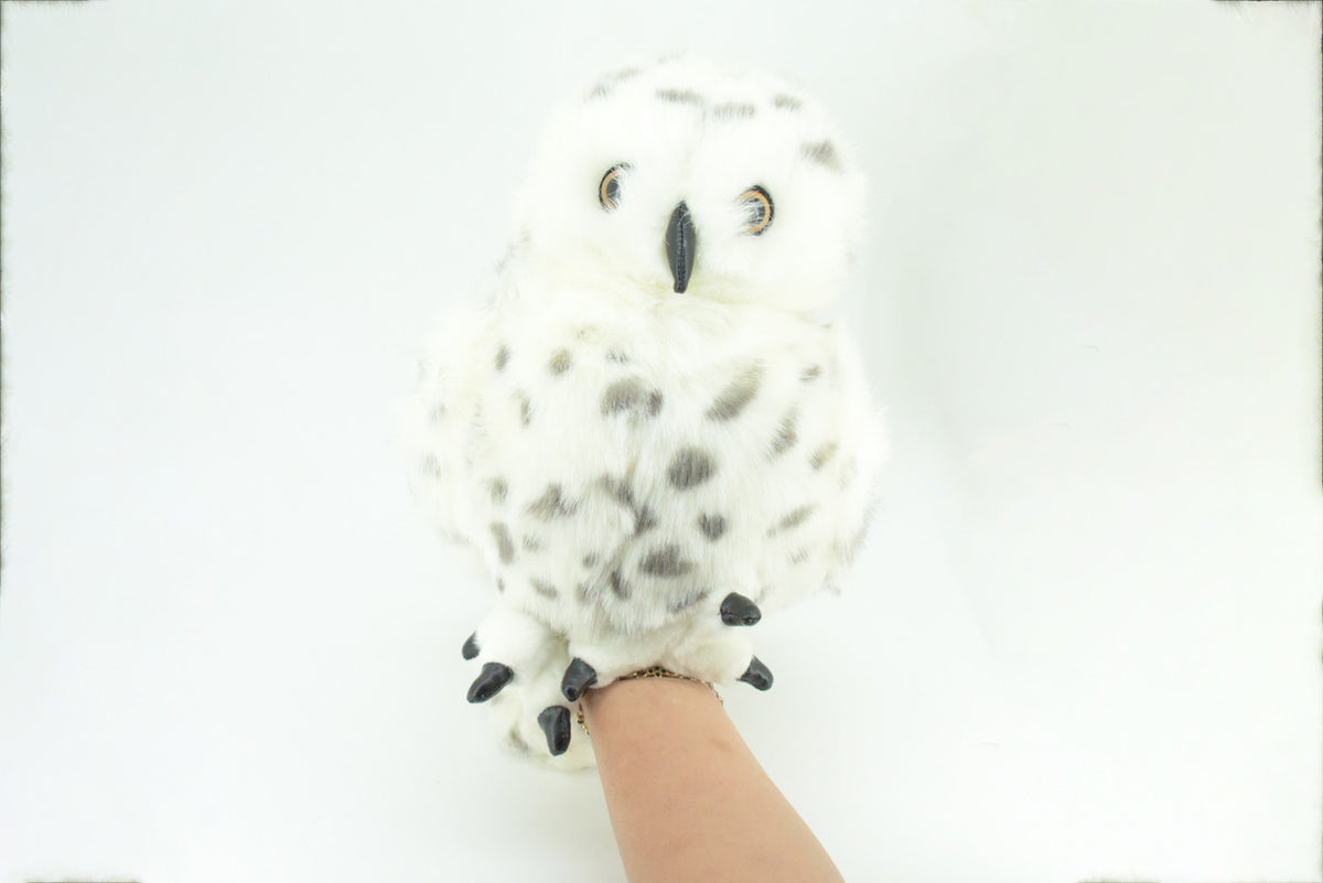 Snowy Owl Hand Puppet, Very Nice Plush Artic Owl, Stuffed Bird, Educational, Realistic, Lifelike, Gift,    21"     FM38 B415