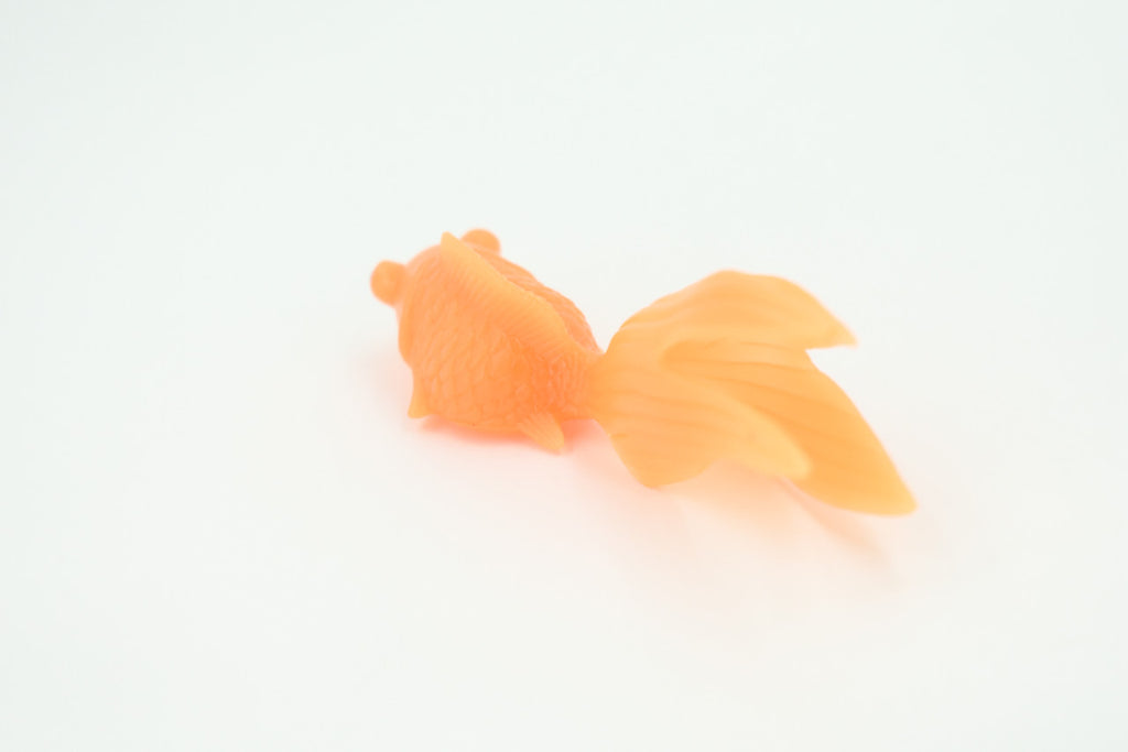 Goldfish, 4 or 8 or 12 Piece Sets, Rubber Fish, Educational, Realistic Hand Painted, Figure, Lifelike Model, Figurine, Replica, Gift,   3"   US13 B58