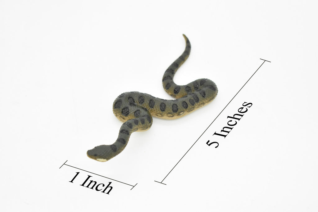 Anaconda Toy, Green, Snake, Very Realistic Rubber Figure, Model, Educational, Animal, Hand Painted Figurines,  5"    CH044 BB76