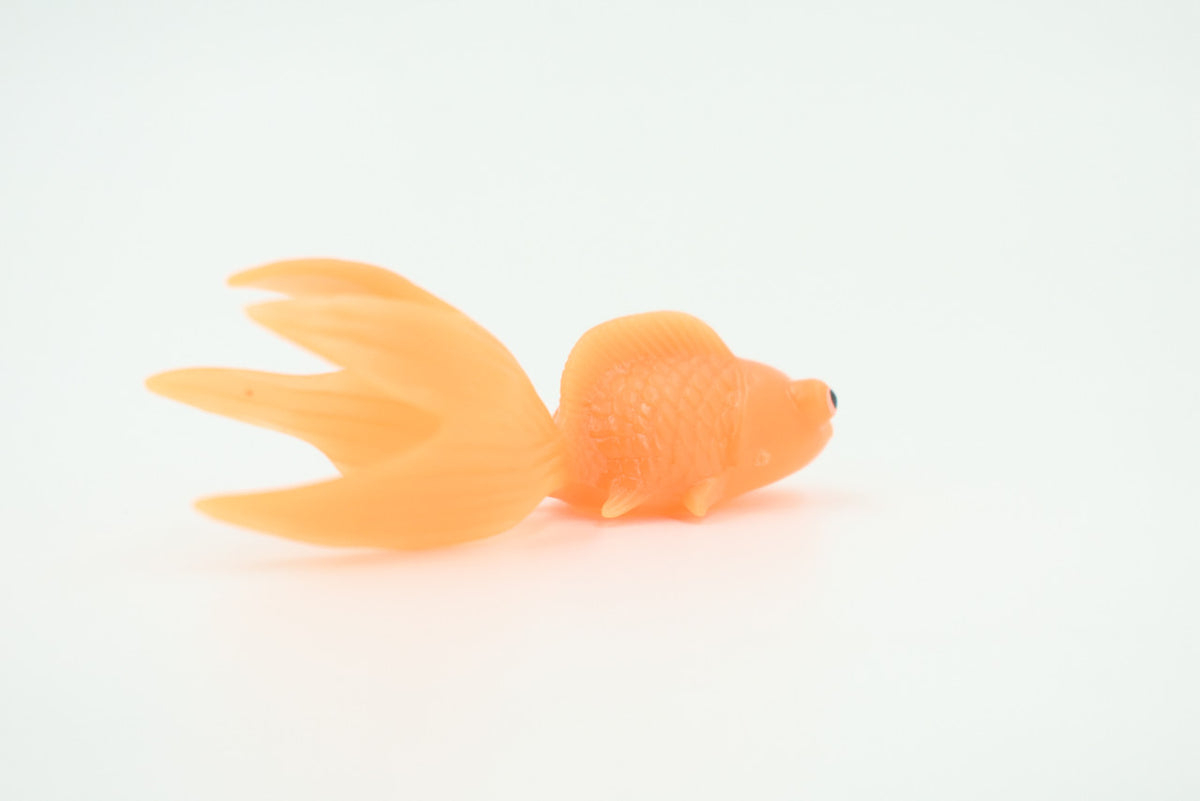 Goldfish, 4 or 8 or 12 Piece Sets, Rubber Fish, Educational, Realistic Hand Painted, Figure, Lifelike Model, Figurine, Replica, Gift,   3"   US13 B58
