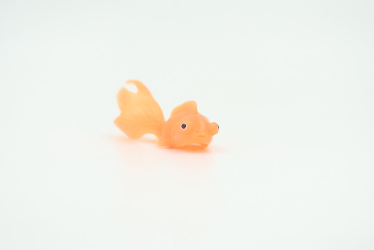 Goldfish, 4 or 8 or 12 Piece Sets, Rubber Fish, Educational, Realistic Hand Painted, Figure, Lifelike Model, Figurine, Replica, Gift,   3"   US13 B58