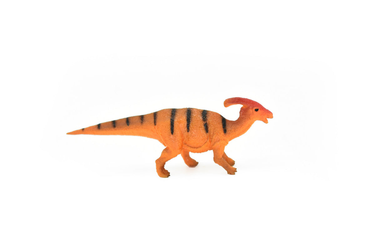Parasaurolophus Dinosaur, Museum Quality, Animal, Educational, Realistic Hand Painted, Figure, Lifelike Model, Vintage Replica, Toy,  3 Inches. 