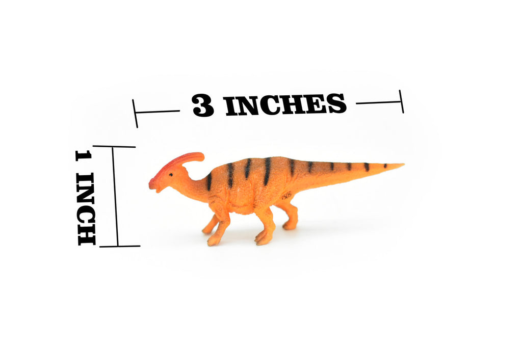 Parasaurolophus Dinosaur, Museum Quality, Animal, Educational, Realistic Hand Painted, Figure, Lifelike Model, Vintage Replica, Toy,  3 Inches. 