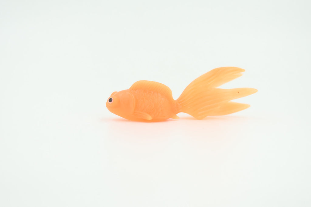 Goldfish, 4 or 8 or 12 Piece Sets, Rubber Fish, Educational, Realistic Hand Painted, Figure, Lifelike Model, Figurine, Replica, Gift,   3"   US13 B58