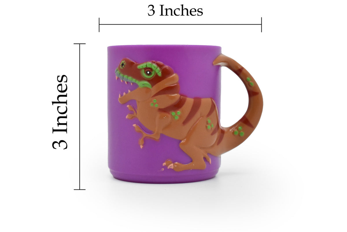 Tyrannosaurus rex, T. Rex, Dinosaur,  Children's Plastic Drinking Cup, Purple  3.5"W x 3"H - F1897 B121
