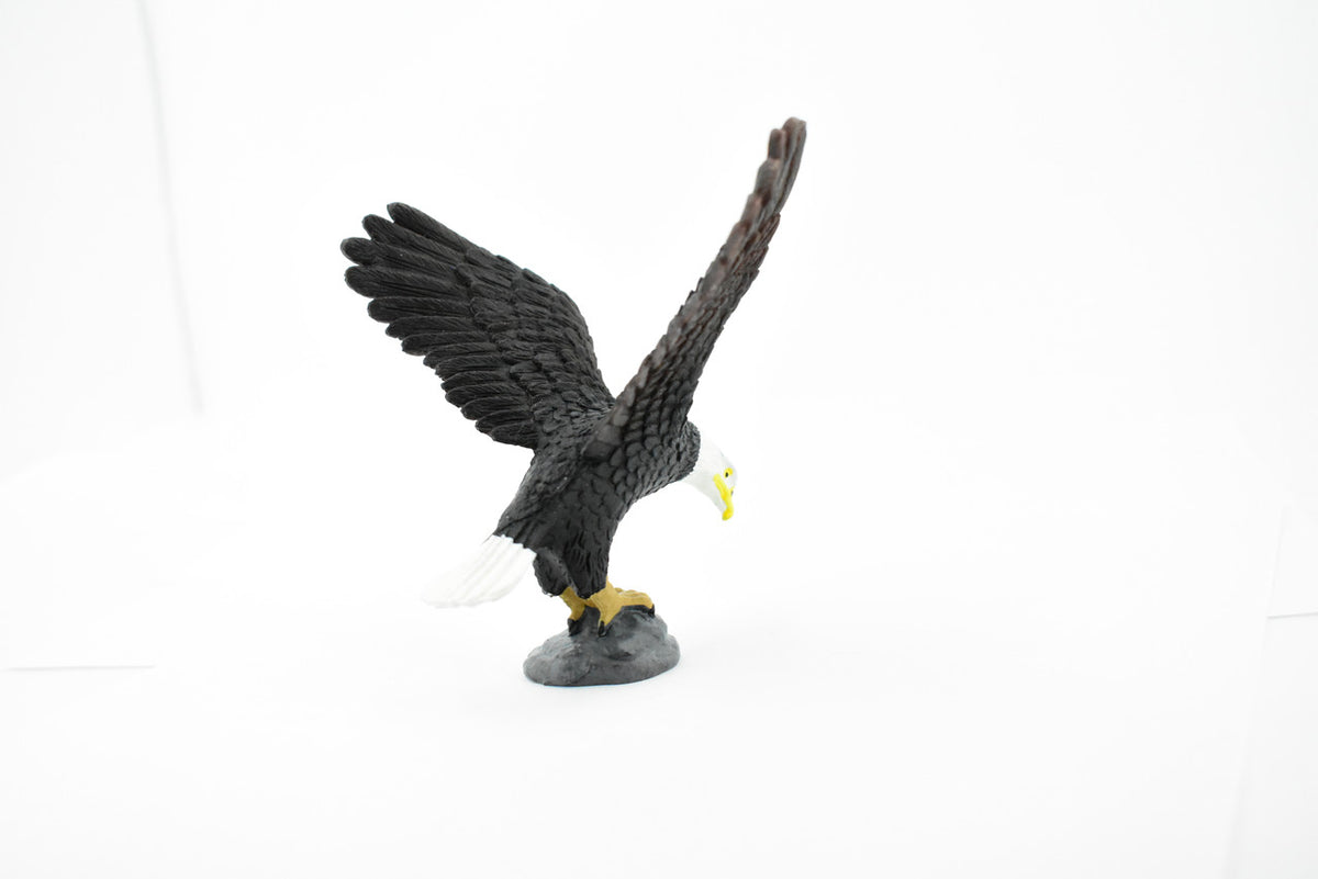 Bald Eagle, North America Eagle, Museum Quality, Rubber Bird, Hand Painted, Realistic Toy Figure, Diorama Model, Kids, Educational,  4 Inches.