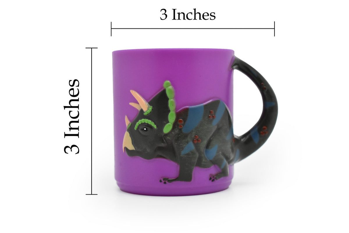 Triceratops Dinosaur, Children's Plastic Drinking Cup Purple Kids Gift 3"   F1896 B121
