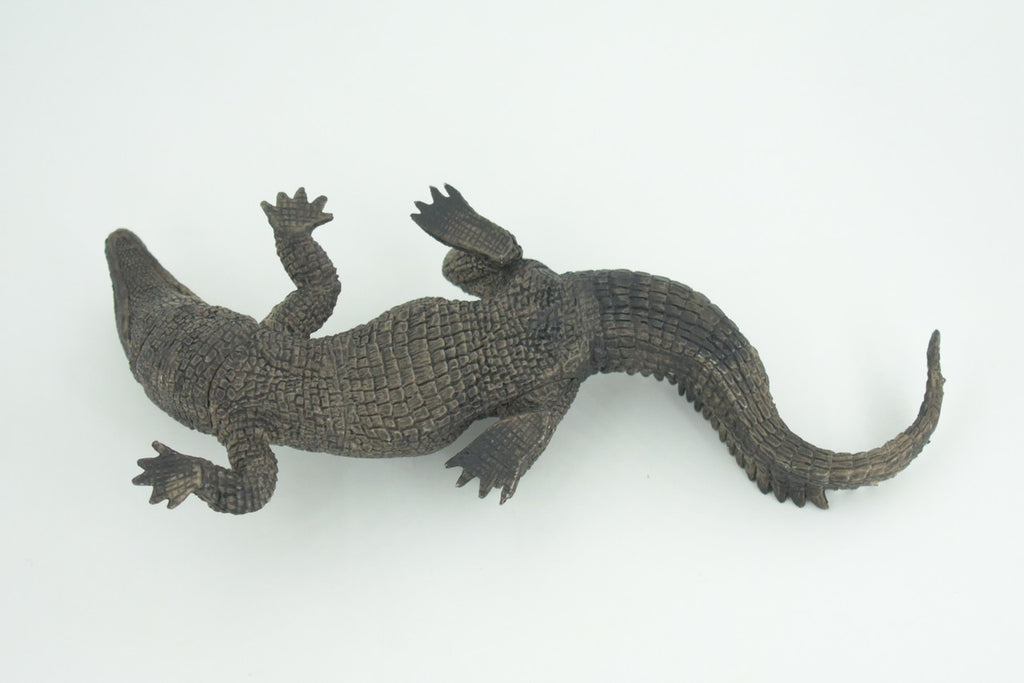Alligator, American, Hand Painted, Museum Quality, Solid Rubber Crocodile, Reptile, Educational, Realistic, Figure, Toy, Kids, Replica, Gift,   8 Inches.  CH965 BB210