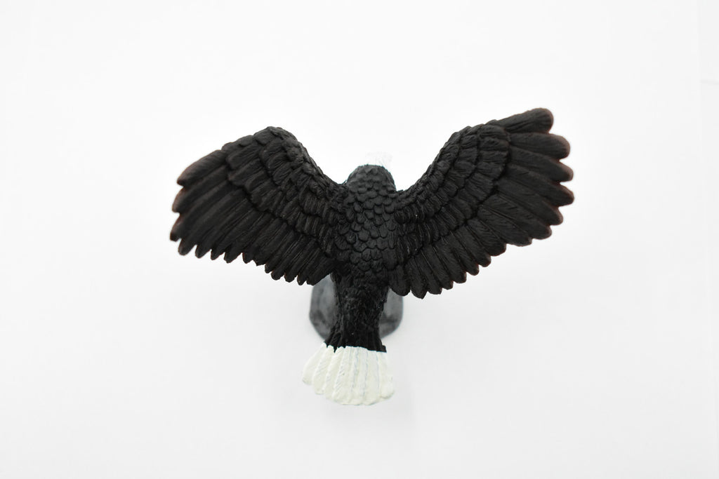 Bald Eagle, North America Eagle, Museum Quality, Rubber Bird, Hand Painted, Realistic Toy Figure, Diorama Model, Kids, Educational,  4 Inches.