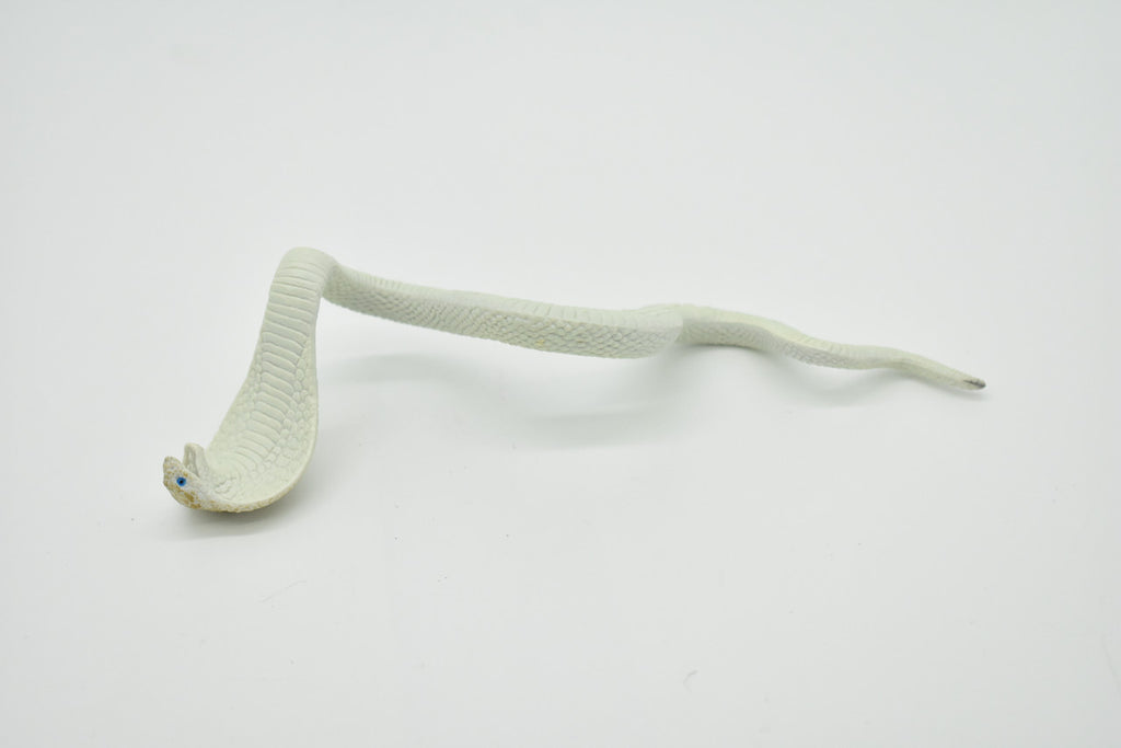 Snake, Cobra, White, Museum Quality, Rubber Reptile, Educational, Realistic Hand Painted, Figure, Lifelike Model, Figurine, Replica, Gift,     7"     F670 B623