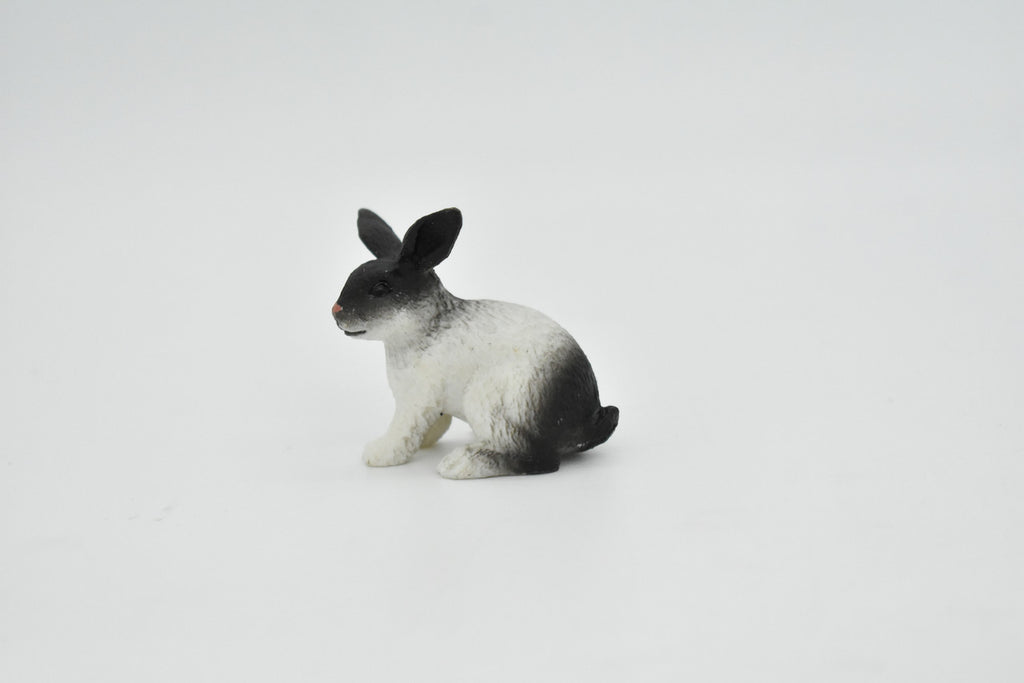 Rabbit, Bunny Rabbits, Fancy Domestic, Realistic Rubber Figure, Hand Painted, Rubber Mammal, Realistic Toy Figure, Replica, Kids, Educational,  2 Inches. 