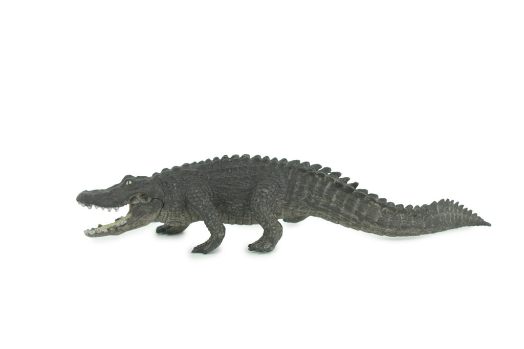 Alligator, Crocodile, Movable Jaws, Museum Quality, Educational, Hand Painted, Rubber Reptile, Realistic, Diorama, Toy, Kids, Gift, 7 Inches. CH816 BB189