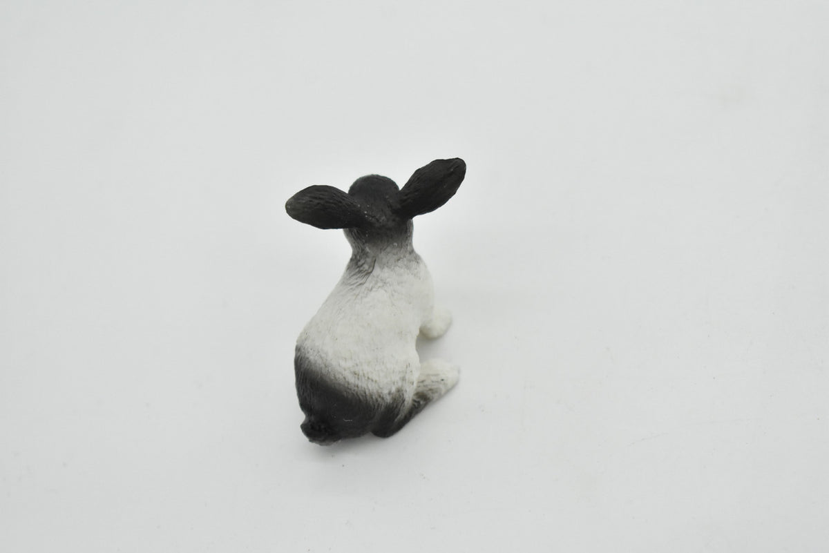 Rabbit, Bunny Rabbits, Fancy Domestic, Realistic Rubber Figure, Hand Painted, Rubber Mammal, Realistic Toy Figure, Replica, Kids, Educational,  2 Inches. 