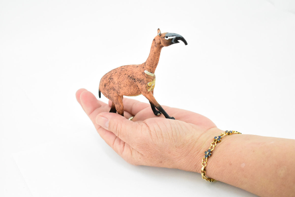 Macrauchenia, Extinct Llama, Museum Quality, Rubber Animal, Hand Painted, Realistic Toy Figure, Diorama Model, Kids, Educational, 5 Inches. 