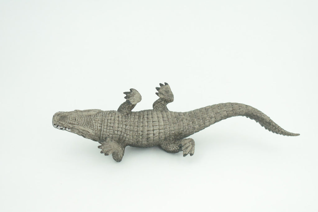 Alligator, Crocodile, Movable Jaws, Museum Quality, Educational, Hand Painted, Rubber Reptile, Realistic, Diorama, Toy, Kids, Gift, 7 Inches.  CH816 BB189