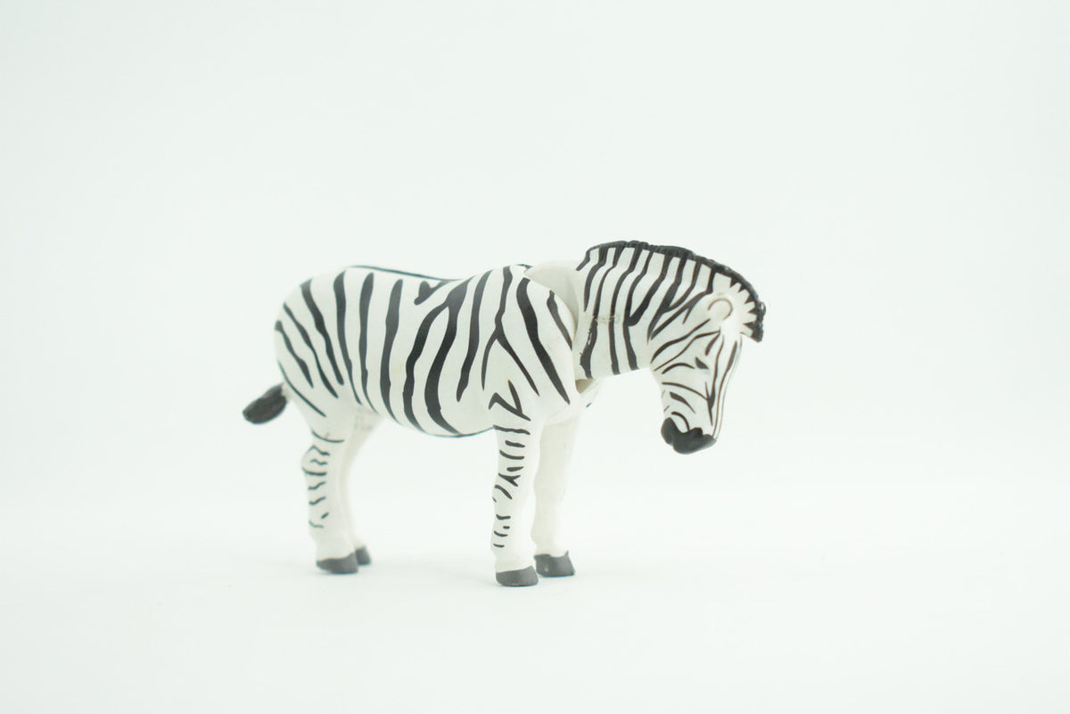 Zebra, African equines, Equidae, High Quality, Hand Painted, Rubber, Realistic, Figure, Model, Replica, Toy, Kids, Educational, Gift,       3 Inches    CWG220 B17