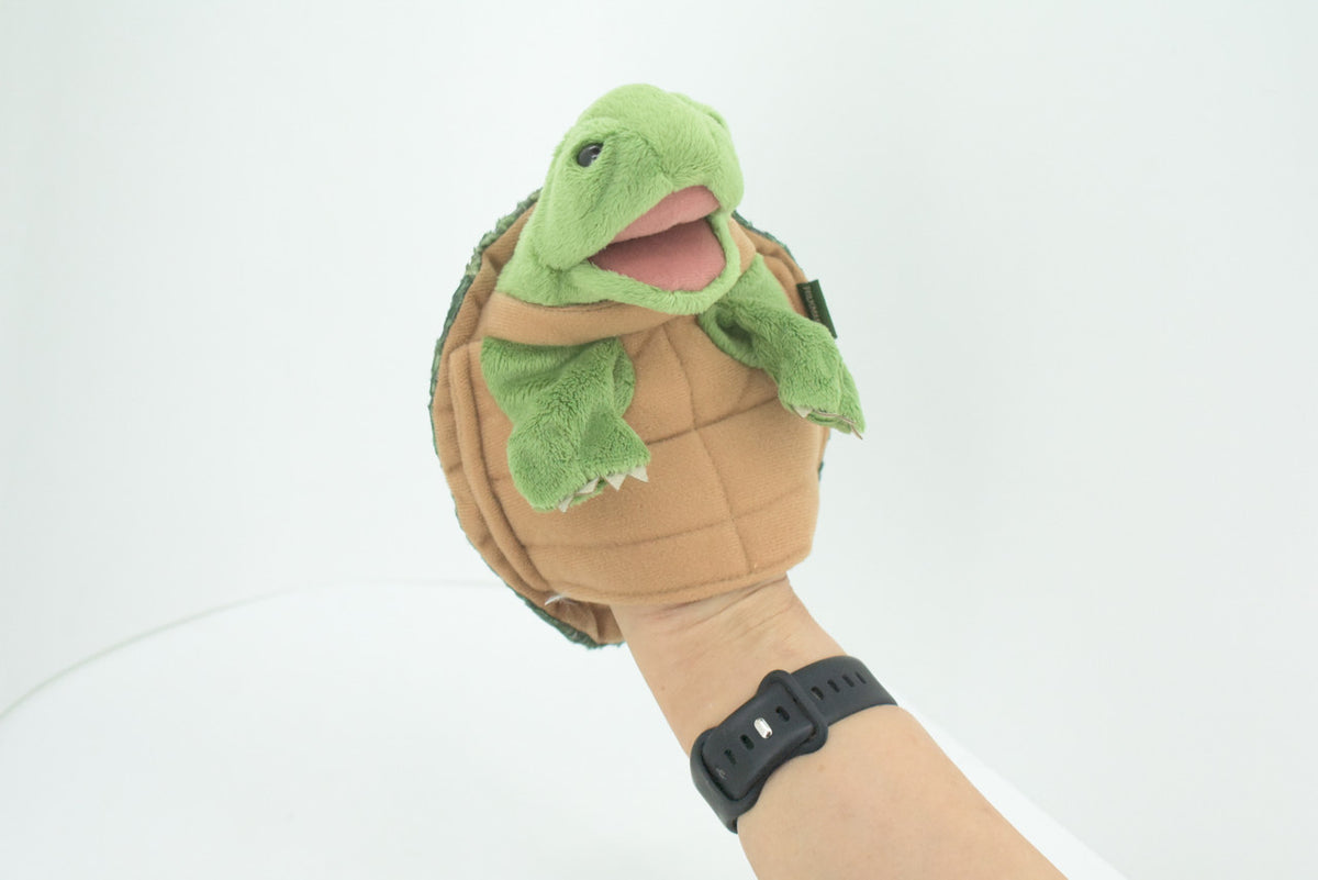 Turtle Hand Puppet, Very Nice Plush Tortoise, Stuffed Reptile, Educational, Realistic, Lifelike Model, Gift,    7"   FM23 B75
