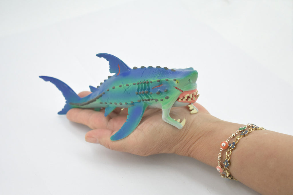 Fish, Monster, Moveable Jaws, Prehistoric Shark, High Quality, Hand Painted, Realistic, Toy, Figure, Model, Replica, Kids, Educational, Gift,       8"     CH612 BB166