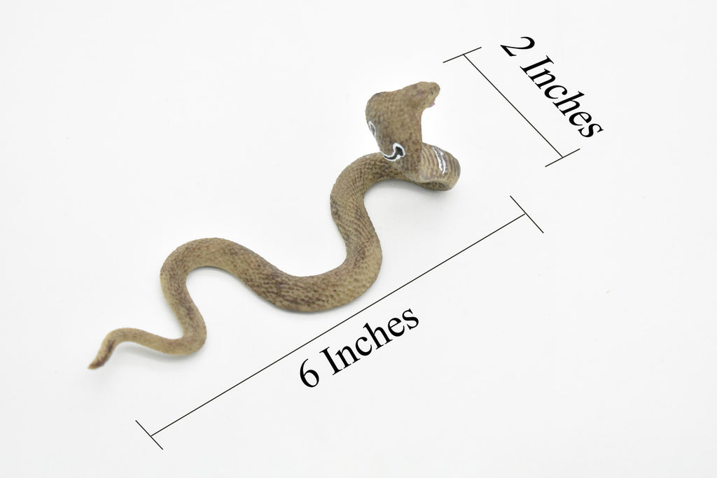Cobra Toy, King, Snake, Reptiles, Very Realistic Rubber Figure, Model, Educational, Animal, Hand Painted Figurines,       6"       CH048 BB77