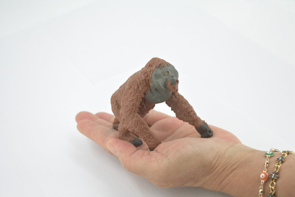 Orangutan, Great Apes, Museum Quality, Hand Painted, Rubber, Asia, Animal, Realistic, Figure, Model, Replica, Toy, Kids, Educational, Gift,      5"       CH606 BB166
