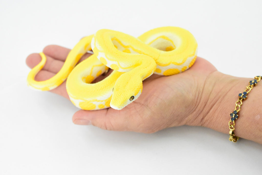 Snake, Burmese Python, Yellow, Rubber Reptile, Museum Quality, Hand Painted, Realistic Toy Figure, Model, Replica, Kids, Educational, Gift,       6"     CH189 BB116