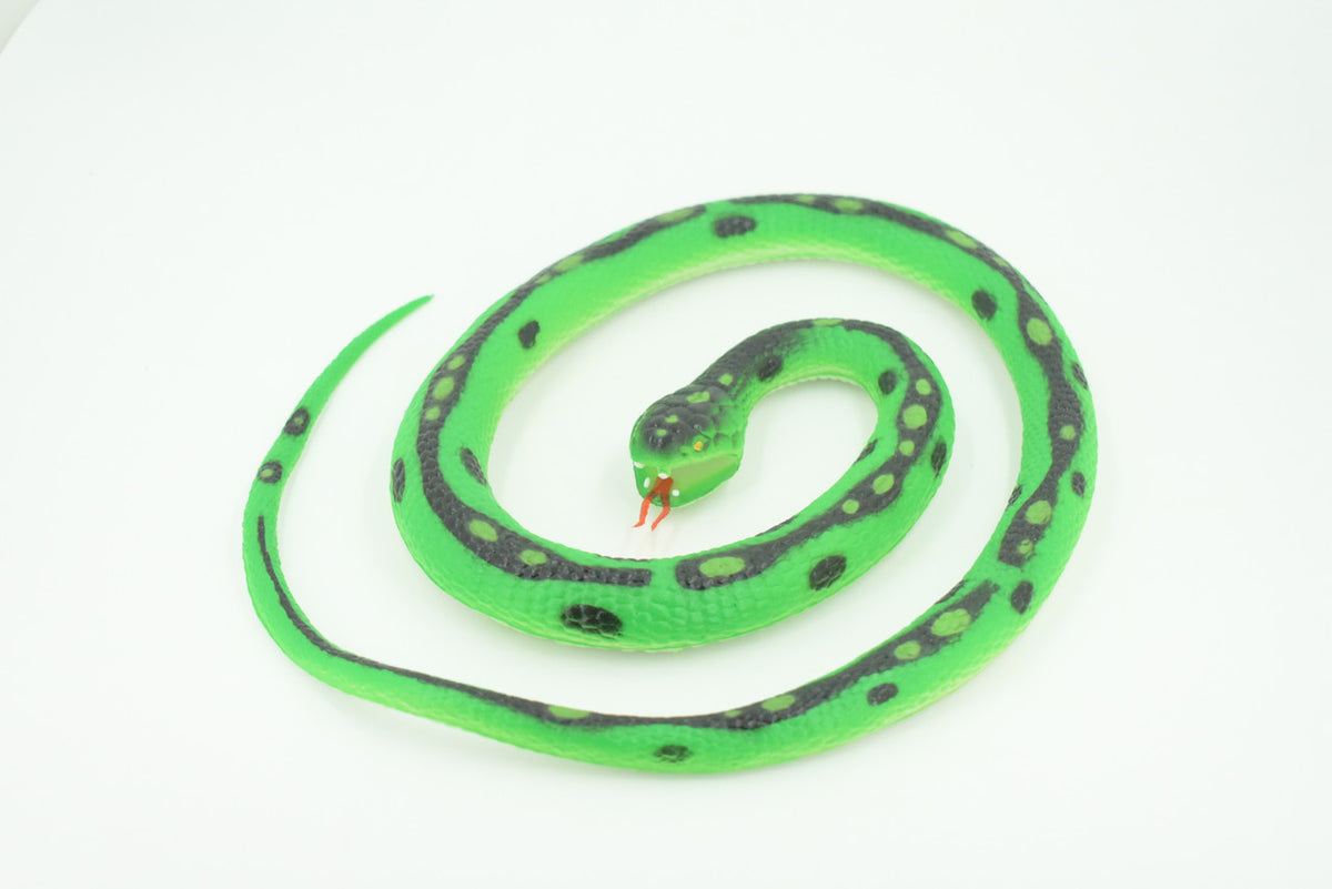 Green Garden Snake, Very Nice Rubber Reptile Design, Educational, Toy, Kids, Realistic Figure, Lifelike, Replica, Gift,    42"   WR28 BB316