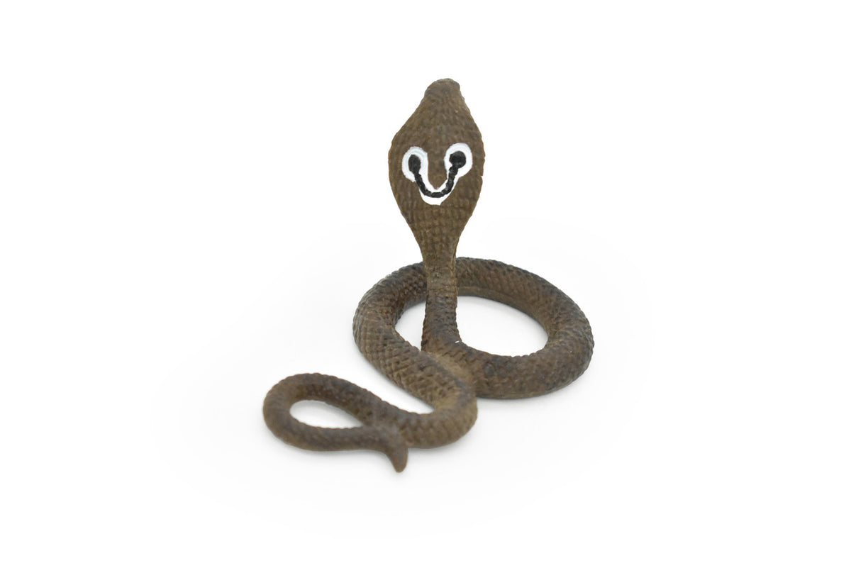 Cobra Toy, King, Snake, Reptiles, Very Realistic Rubber Figure, Model, Educational, Animal, Hand Painted Figurines,       3"       CH049 BB77