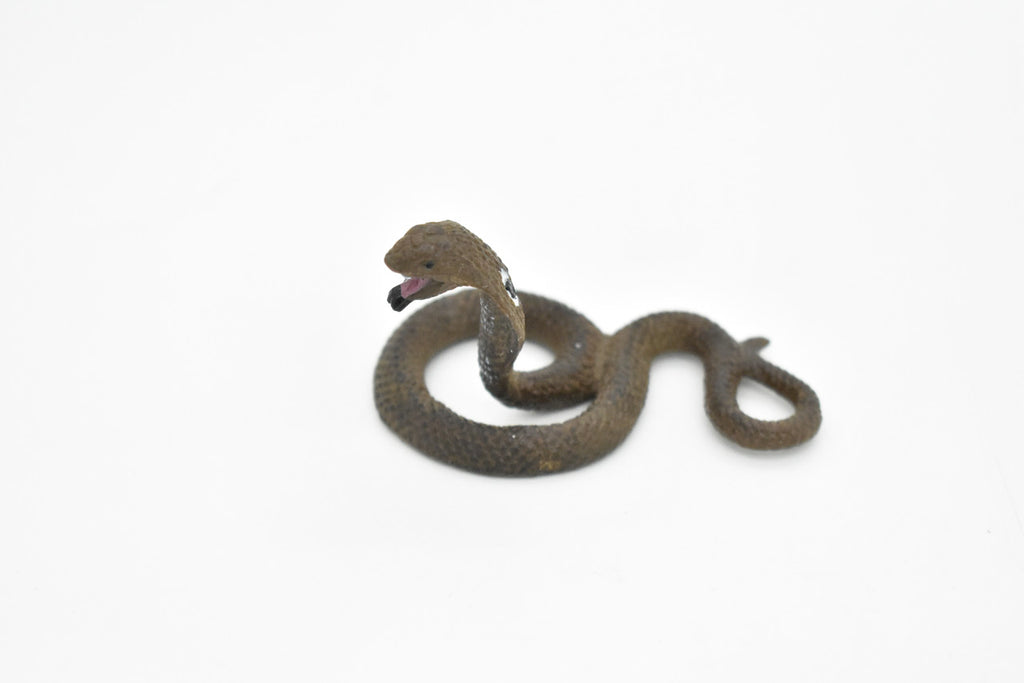 Cobra Toy, King, Snake, Reptiles, Very Realistic Rubber Figure, Model, Educational, Animal, Hand Painted Figurines,       3"       CH049 BB77