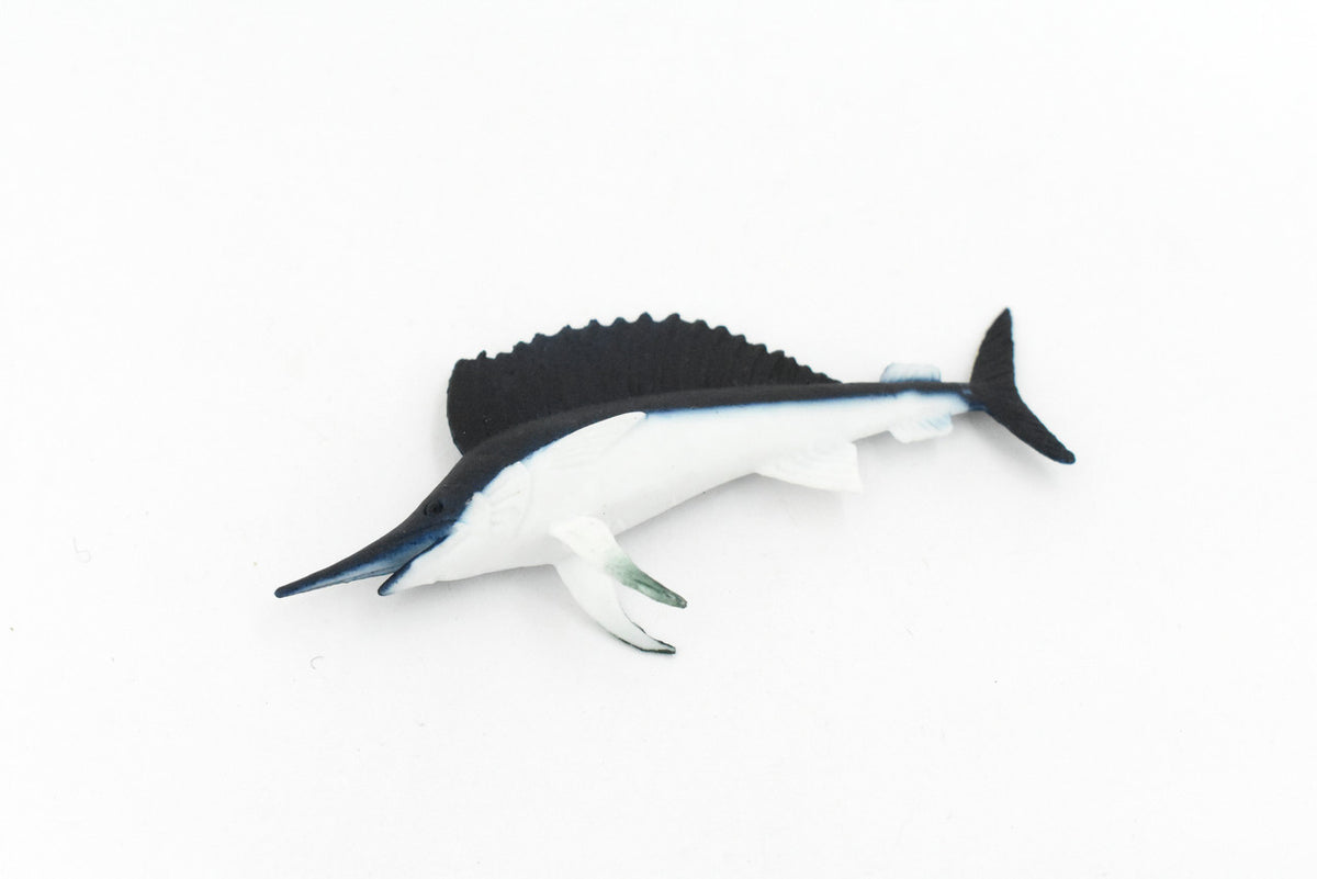 Sailfish, Billfish, Rubber Fish, Realistic Toy Figure, Model, Replica, Kids, Educational, Gift,      3 1/2"         F225 B36