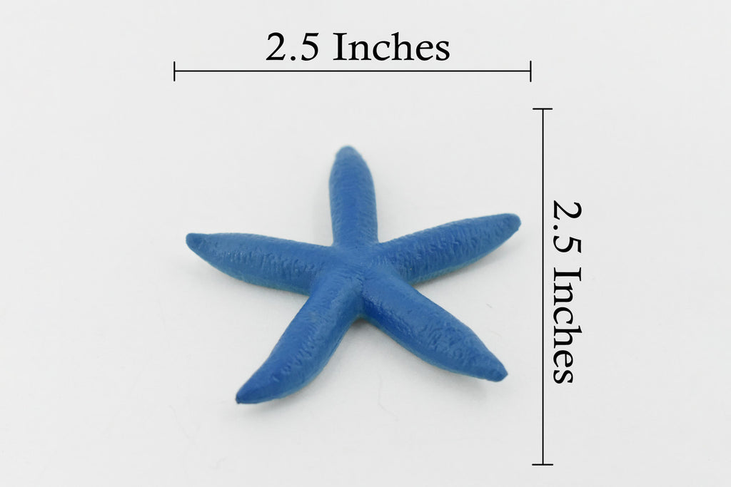 Starfish, Blue, Sea Star, Echinoderms,  Asteroidea, Ocean, Sea Life, Plastic Figure, Model, Realistic Replica, Educational, Figurine, Animal, Life Like, Gift,    2 1/4 "   F925 B158