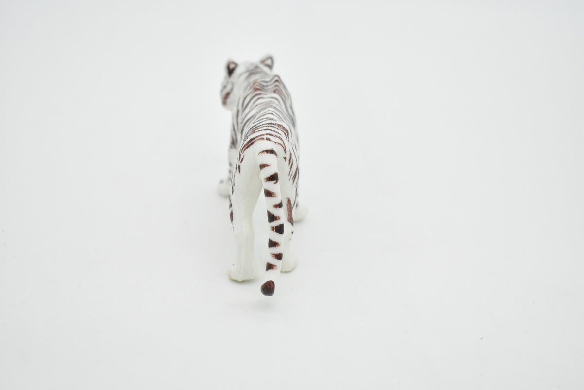 Tiger, White, Bengal, Siberian, Very Nice Design, Hand Painted, Educational, Rubber Animal, Realistic Toy Figure, Diorama Model, Kids, Gift,   5 Inches.    CH051 BB77