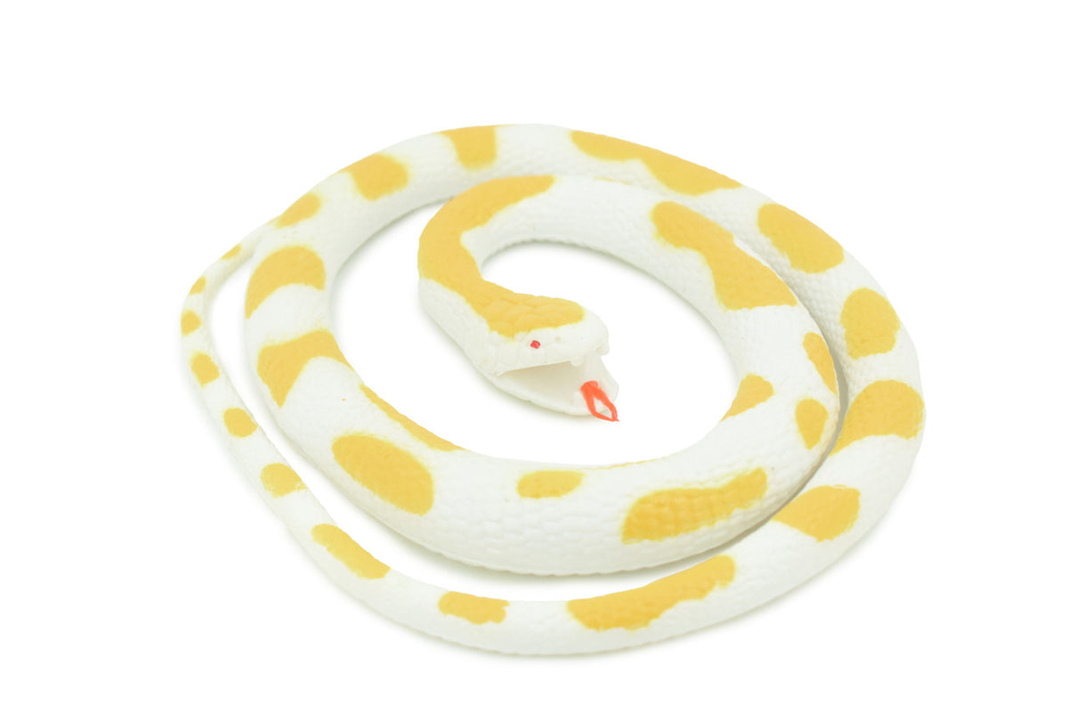 Albino Python Snake, Very Nice Rubber Reptile Design, Educational, Toy, Kids, Realistic Figure, Lifelike, Replica, Gift, 42" WR26 BB316
